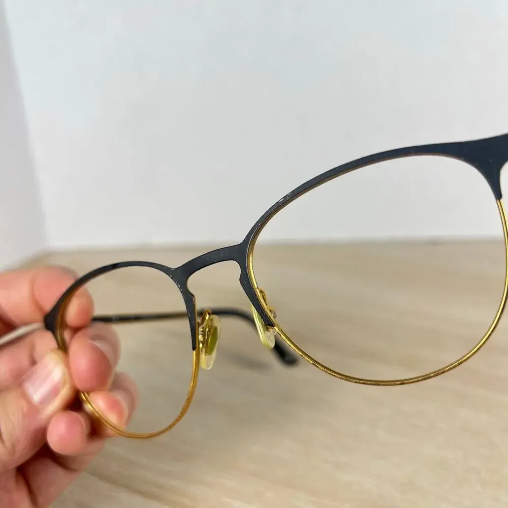 Ray-Ban RB6375 3051 Eyeglasses Gold Black Frames Only READ DESC 53-18-145